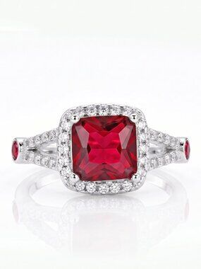 Red Ruby Gemstone ring, size 7, 925 Sterling Silver Charmed Aroma